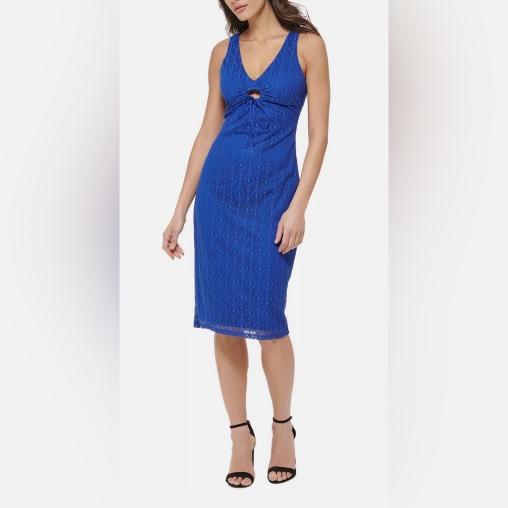 Guess cobalt Blue Lace Midi Dress
